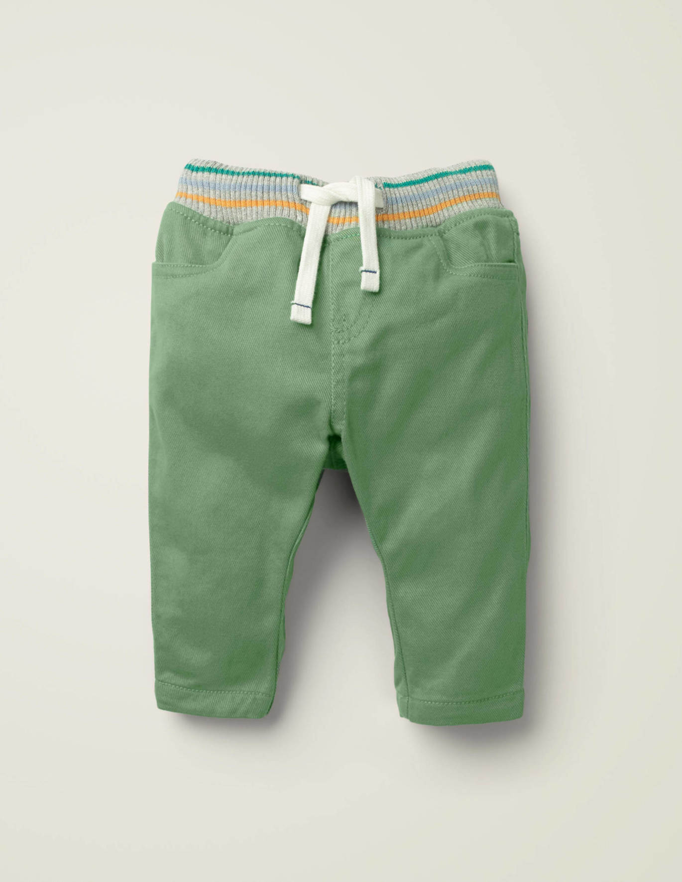 Rib-Waist Pull-On Pants - Action Green